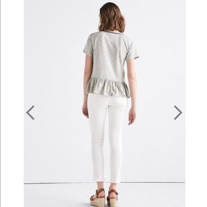 Lucky Brand Striped Ruffle Peplum Tee